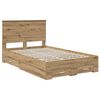 vidaXL Bedframe met hoofdeinde Artisan Eiken 120 x 190 cm Bewerkt hout