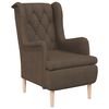 vidaXL Fauteuil met massief rubberwood poten stof bruin