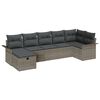 vidaXL Tuin Sofa Set met kussen met opslag 7 pcs Grijs Poly riet