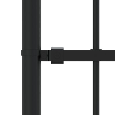 vidaXL Tuinhek met spijlpunten 115 cm gepoedercoat staal zwart