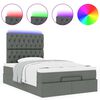vidaXL Ottoman bed met matras en LED's 120x190 cm stof donkergrijs