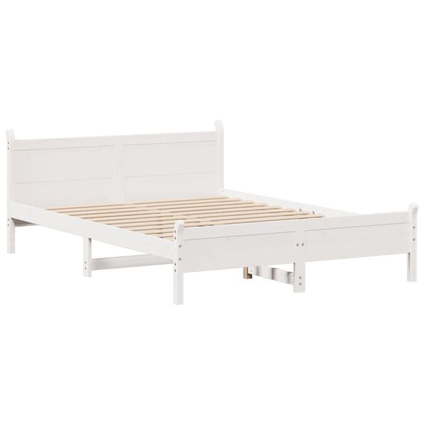 vidaXL Bedframe zonder matras massief grenenhout wit 160x200 cm