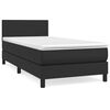vidaXL Boxspring met matras kunstleer zwart 90x200 cm