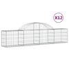 vidaXL Schanskorven 12 st gewelfd 200x30x40/60 cm gegalvaniseerd ijzer