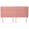 vidaXL Hoofdbord met randen 163x23x118/128 cm fluweel roze