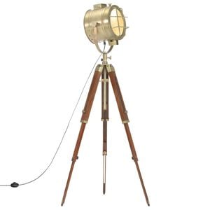 vidaXL Vloerlamp driepoot 165 cm massief mangohout