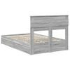 vidaXL Opslag bed met lade Grijs Sonoma 135 x 190 cm Bewerkt hout