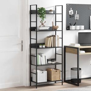 vidaXL Boekenkast met 5 schappen 60x27,6x158,5 cm bewerkt hout zwart