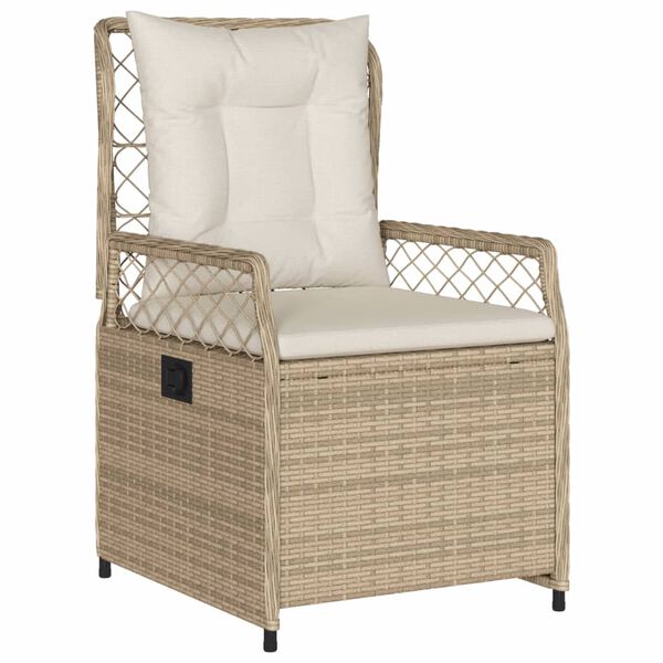 vidaXL 7-delige Tuinset met kussens poly rattan beige