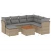 vidaXL 8-delige Loungeset met kussens poly rattan beige