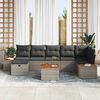 vidaXL Tuin Sofa Set met kussen met opslag 8 pcs Grijs poly rattan