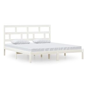 vidaXL Bedframe massief hout wit 180x200 cm