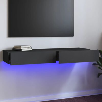 vidaXL Tv-meubel met LED-verlichting 120x35x15,5 cm grijs