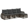 vidaXL Tuinbankenset 5 pcs Grijs en Donkergrijs poly rattan