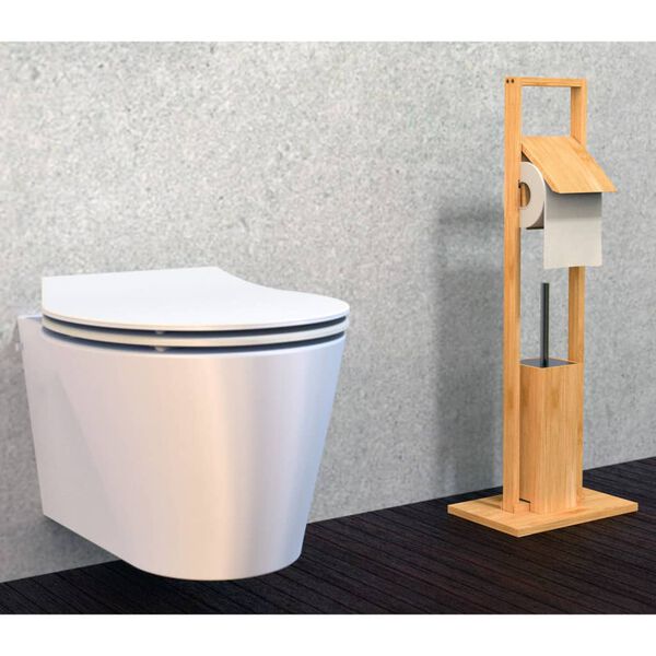 EISL Toiletset toiletrol- en toiletborstelhouder 30x21x82 cm bamboe