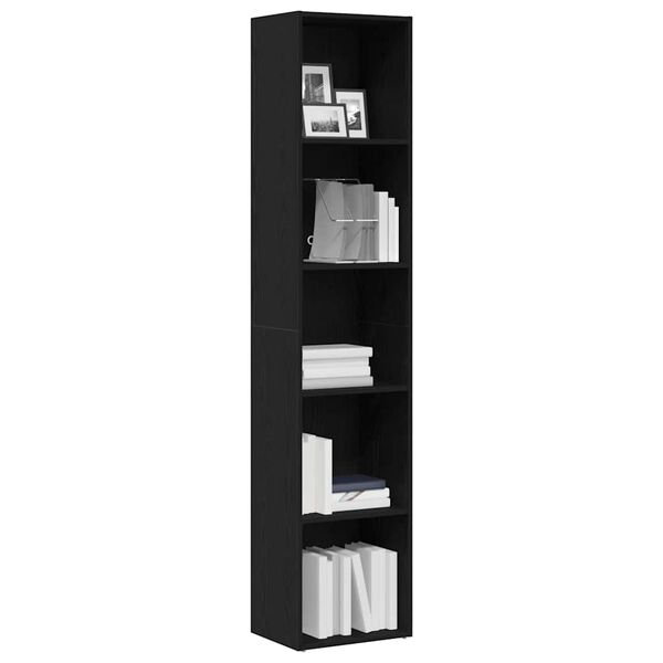vidaXL Boekenkast zwart eiken 40x30x189 cm bewerkt hout