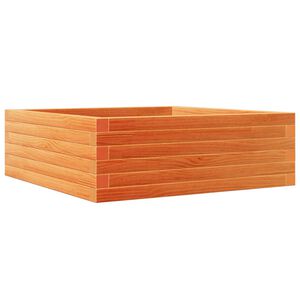 vidaXL Plantenbak 70x70x23 cm massief grenenhout wasbruin