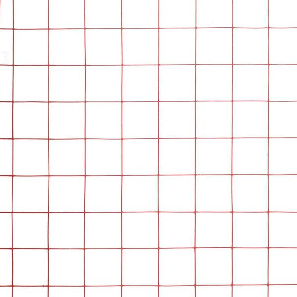 vidaXL Kippengaas 10x1 m staal met PVC coating rood