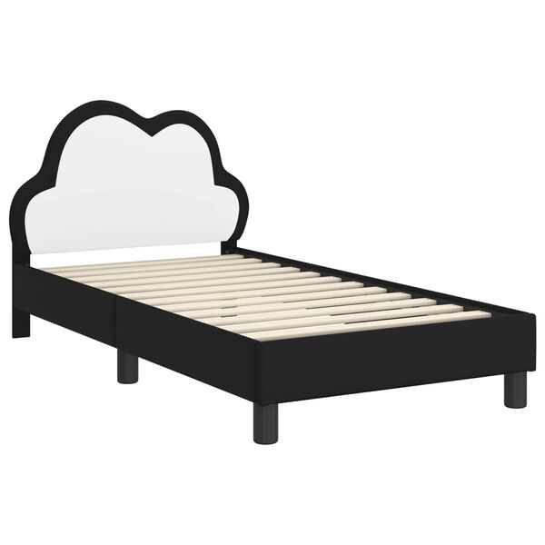 vidaXL Bedframe voor kinderen met hoofdbord Zwart 80 x 160 cm PU