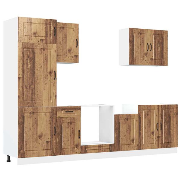 vidaXL 7-delige Keukenkastenset Kalmar bewerkt hout oud houtkleurig