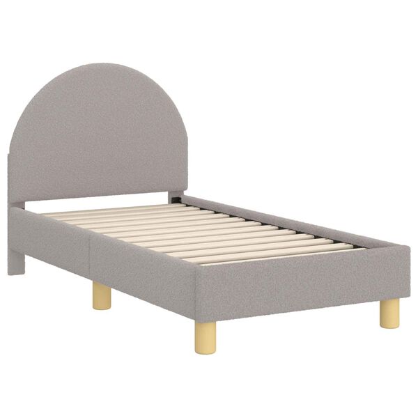 vidaXL Peuterbedframe met hoofdbord Lichtgrijs 70 x 140 cm Schapenstof