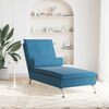 vidaXL Massage chaise longue met bolster fluweel blauw