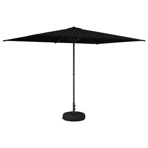 vidaXL Tuinparasol met Basis 200 x 300 cm Polyester Rechthoekig Zwart