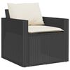 vidaXL 4-delige Loungeset met kussens poly rattan zwart