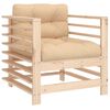 vidaXL Tuinstoelen 2 st met kussens massief grenenhout