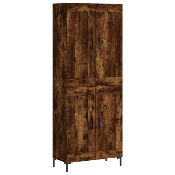 vidaXL Hoge kast 69,5x34x180 cm bewerkt hout gerookt eikenkleurig