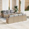 vidaXL Tuinbankenset met kussen 8 pcs Beige poly rattan