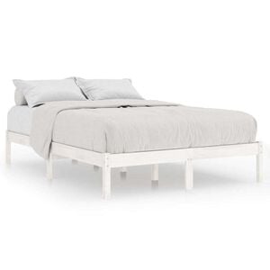 vidaXL Bedframe massief grenenhout wit 140x190 cm
