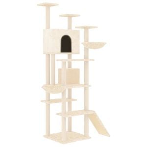 vidaXL Kattenmeubel met sisal krabpalen 191 cm cr&egrave;mekleurig