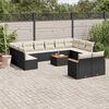 vidaXL 13-delige Loungeset met kussens poly rattan zwart