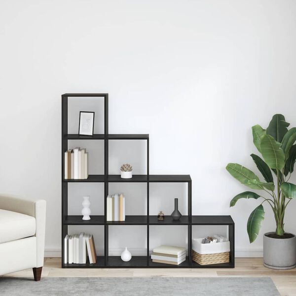 vidaXL Kamerscherm Boekenkast Zwart Eiken 131,5 x 29 x 131,5 cm