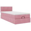 vidaXL Ottoman bed met matras 100x200 cm fluweel roze