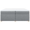 vidaXL Boxspring met matras stof lichtgrijs 200x200 cm