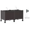 vidaXL Tuin Pot met Irrigatie en Wielen 2 st Bruin 80 x 40 x 43,5 cm