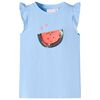 Kindershirt met ruches aan de mouwen 104 lichtblauw