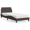 vidaXL Bed met matras "Dover" stof donkerbruin 90x190 cm