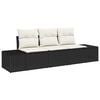 vidaXL Tuinbankenset 3 st Zwart en Cr&egrave;me poly rattan