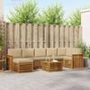 vidaXL Hoekbank Set 8 pcs Natuurlijk en Beige Massief Acaciahout