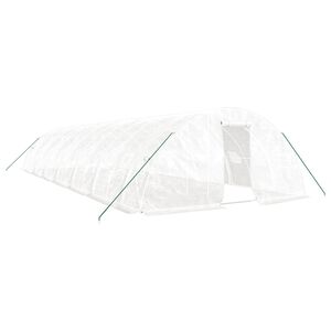 vidaXL Tuinkas met stalen frame 70 m&sup2; 14x5x2,3 m wit