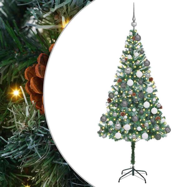 vidaXL Kunstkerstboom met 300 LED Groen 180 cm PVC en Staal