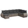 vidaXL 8-delige Loungeset met kussens poly rattan grijs