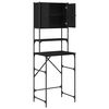 vidaXL Wasmachinekast Zwart 0ak 68 x 48,5 x 194 cm Bewerkt hout