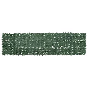 vidaXL Balkonscherm met donkergroene bladeren 300x75 cm