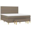 vidaXL Boxspring met matras stof taupe 180x200 cm