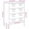 vidaXL Dressoir 68x39x89 cm staal zwart