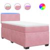 vidaXL Boxspring met matras fluweel roze 80x200 cm